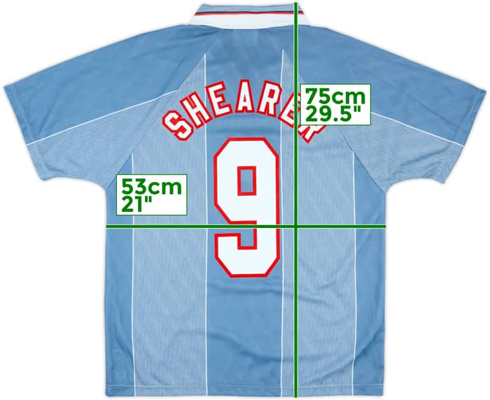 1996-97 England Away Shirt Shearer #9 - 10/10 - (M)