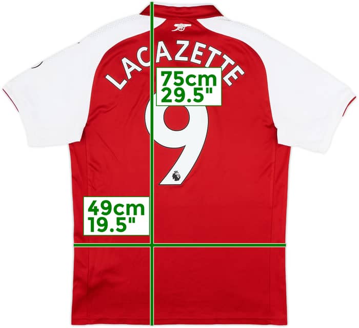 2017-18 Arsenal Home Shirt Lacazette #9 - 10/10 - (M)