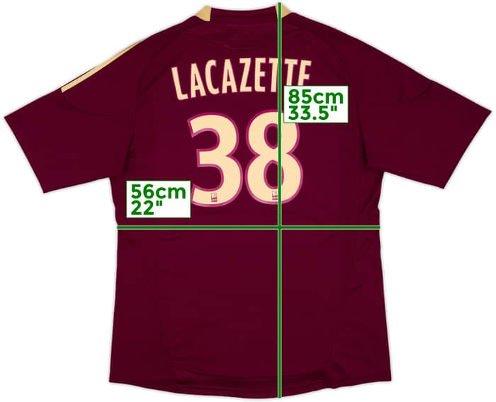 2010-11 Lyon Away Shirt Lacazette #38 - 8/10 - (XXL)