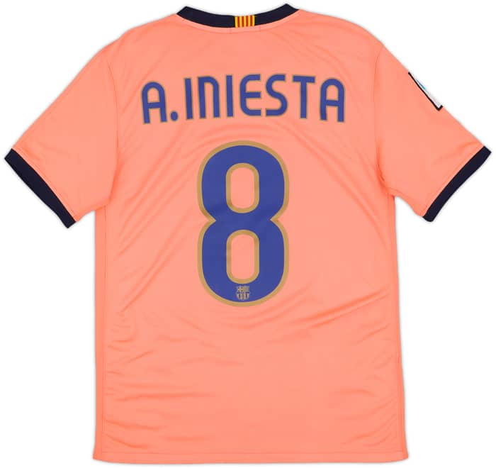 2009-10 Barcelona Away Shirt A.Iniesta #8 - 6/10 - (XL.Boys)