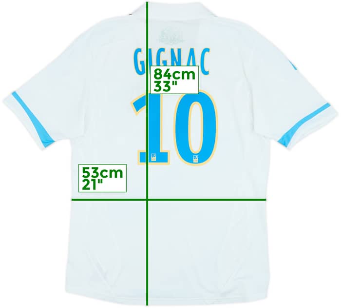 2011-12 Olympique Marseille Home Shirt Gignac #10 - 6/10 - (L)