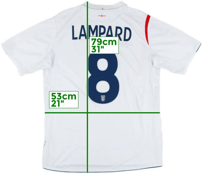 2005-07 England Home Shirt Lampard #8 - 6/10 - (L)