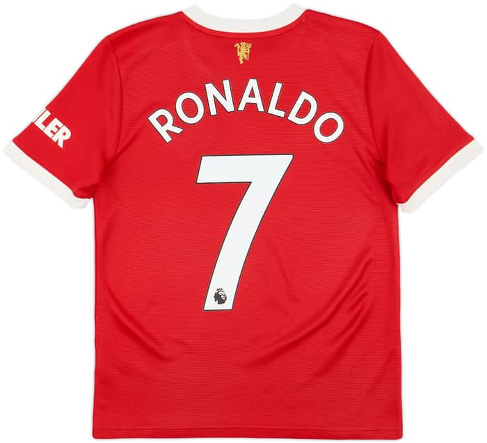 2021-22 Manchester United Home Shirt Ronaldo #7 - 8/10 - (L.Boys)