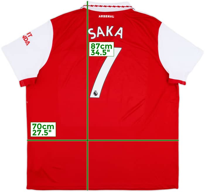 2022-23 Arsenal Home Shirt Saka #7 - 8/10 - (3XL)
