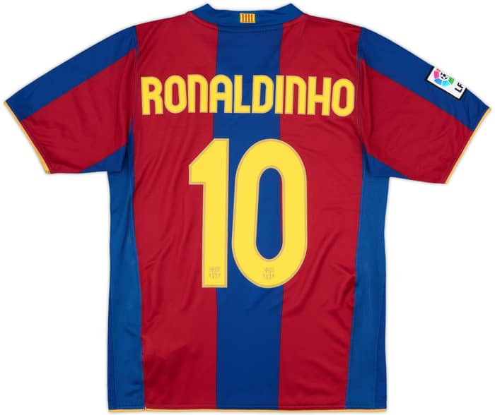 2007-08 Barcelona Home Shirt Ronaldinho #10 - 10/10 - (S)