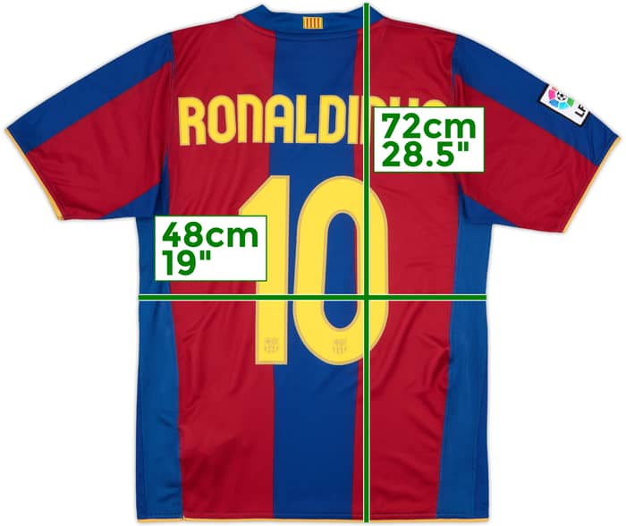 2007-08 Barcelona Home Shirt Ronaldinho #10 - 10/10 - (S)