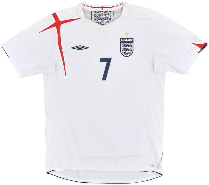2005-07 England Home Shirt Beckham #7 - 6/10 - (M)