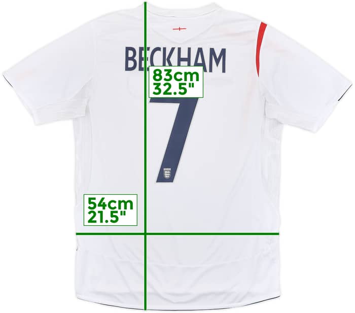 2005-07 England Home Shirt Beckham #7 - 6/10 - (M)