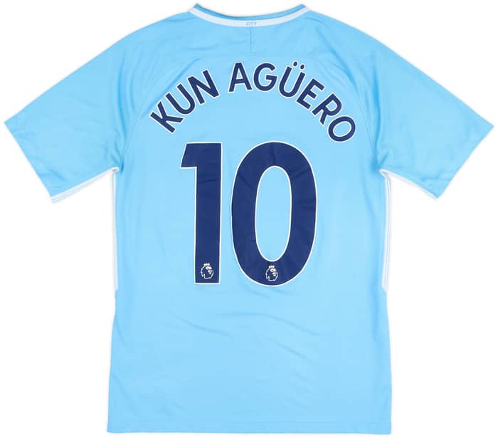 2017-18 Manchester City Home Shirt Kun Aguero #10 - 7/10 - (S)