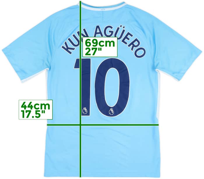 2017-18 Manchester City Home Shirt Kun Aguero #10 - 7/10 - (S)