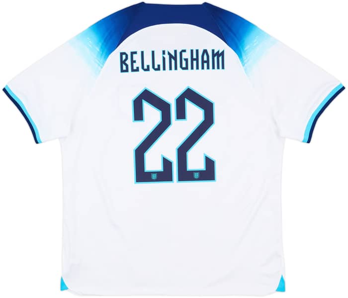 2022-23 England Home Shirt Bellingham #22 - 7/10 - (XL)