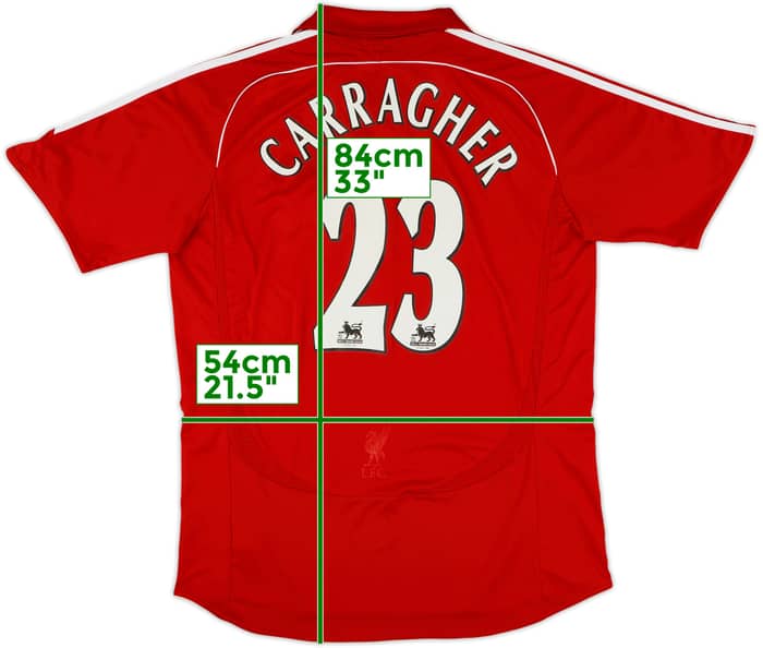 2006-08 Liverpool Home Shirt Carragher #23 - 8/10 - (L)