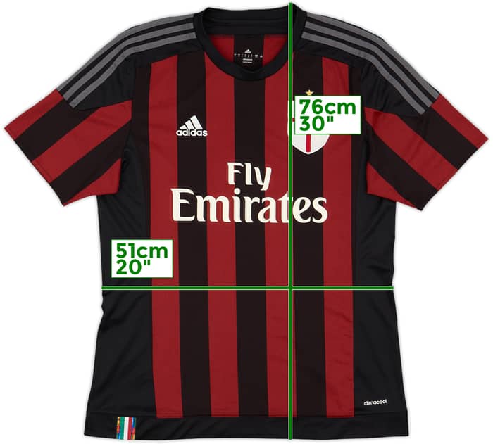 2015-16 AC Milan Home Shirt - 7/10 - (L)
