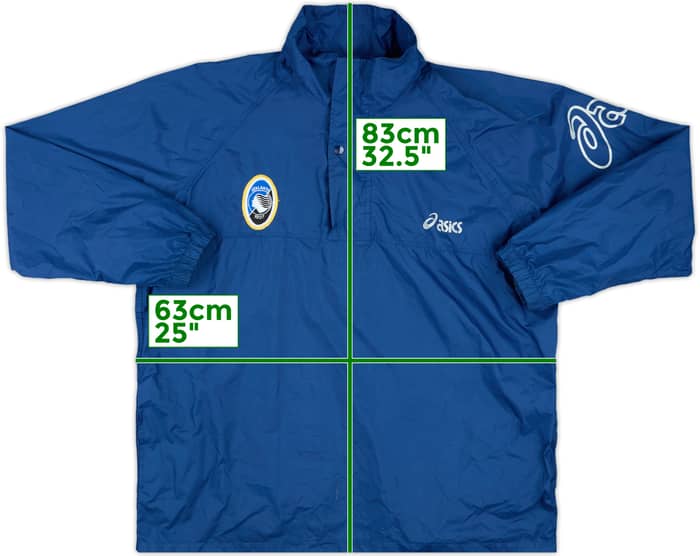 1998-00 Atalanta Asics 1/2 Zip Hooded Rain Coat - 8/10 - (M)