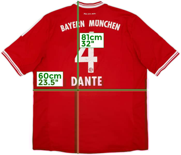 2013-14 Bayern Munich Home Shirt Dante #4 - 5/10 - (XXL)