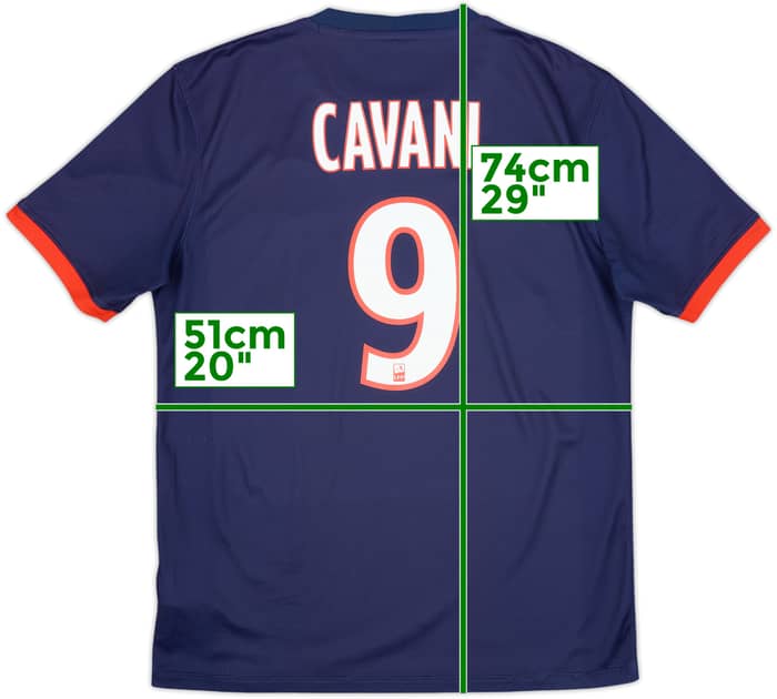 2013-14 Paris Saint-Germain Home Shirt Cavani #9 - 8/10 - (M)