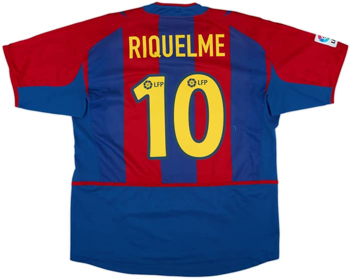 2002-03 Barcelona Home Shirt Riquelme #10 - 8/10 - (L)