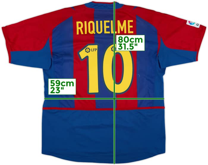 2002-03 Barcelona Home Shirt Riquelme #10 - 8/10 - (L)
