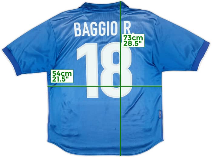 1997-98 Italy Home Shirt Baggio #18 - 6/10 - (L)