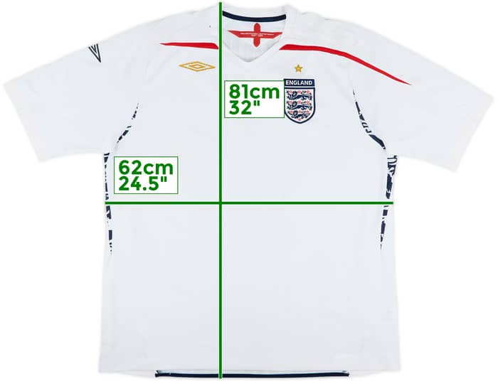 2007-09 England Home Shirt - 5/10 - (XXL)