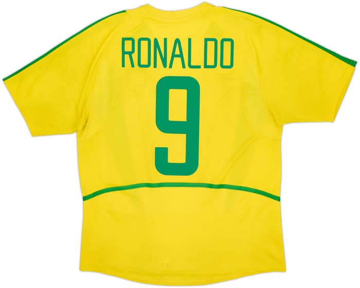 2002-04 Brazil Home Shirt Ronaldo #9 - 6/10 - (M)