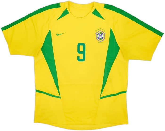 2002-04 Brazil Home Shirt Ronaldo #9 - 6/10 - (M)