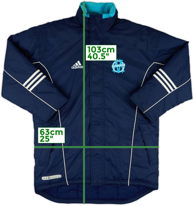 2000-01 Olympique Marseille adidas Padded Bench Coat - 9/10 - (M)