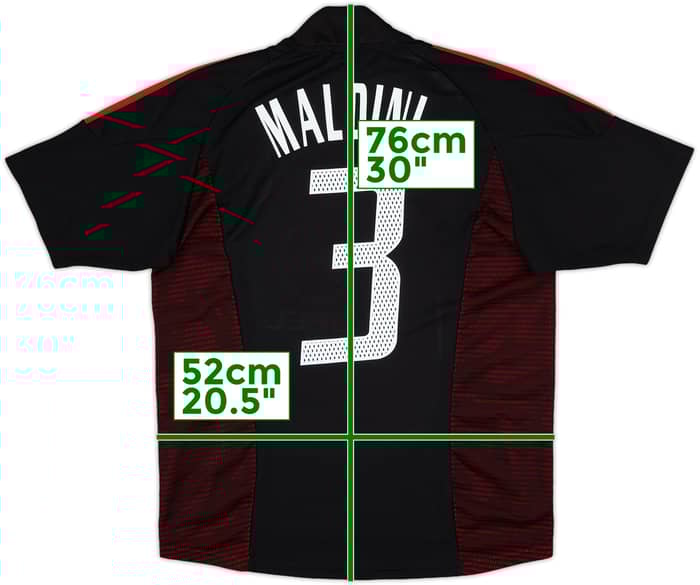 2002-03 AC Milan Third Shirt Maldini #3 - 9/10 - (M)