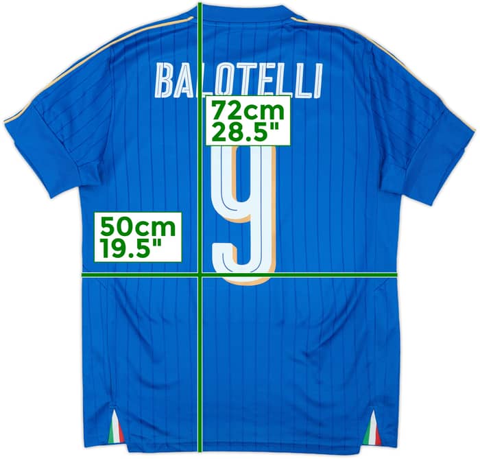 2016-17 Italy Home Shirt Balotelli #9 - 7/10 - (M)