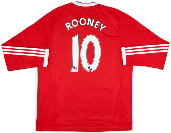 2015-16 Manchester United Home L/S Shirt Rooney #10 - 8/10 - (XL)