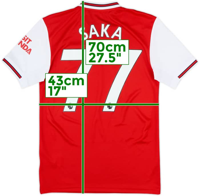 2019-20 Arsenal Home Shirt Saka #77 - 10/10 - (XS)