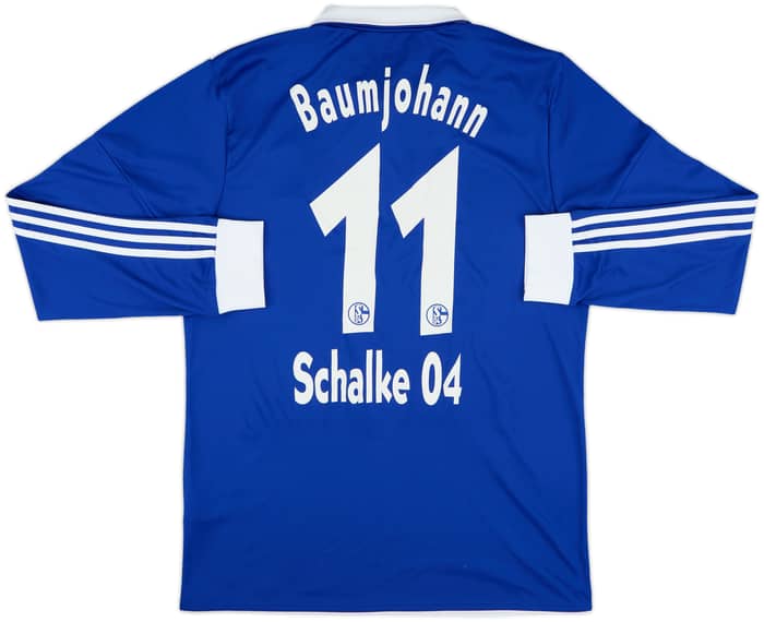 2010-12 Schalke Home L/S Shirt Baumjohann #11 - 9/10 - (L)