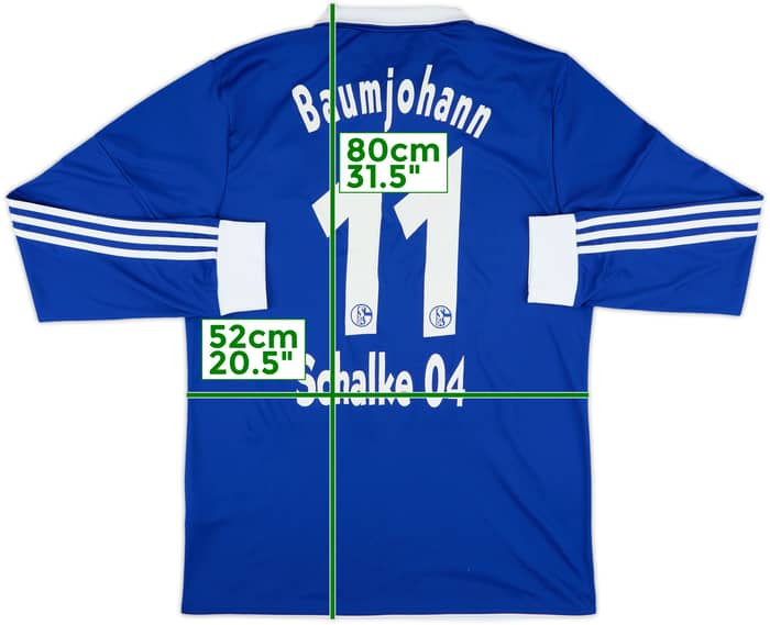 2010-12 Schalke Home L/S Shirt Baumjohann #11 - 9/10 - (L)