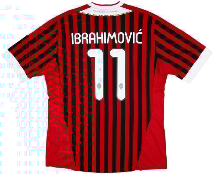 2011-12 AC Milan Home Shirt Ibrahimovic #11 - 8/10 - (XL)