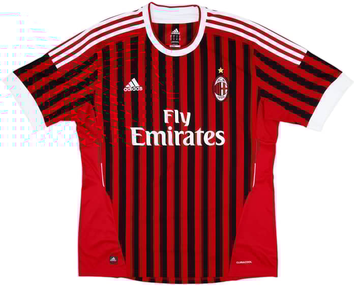 2011-12 AC Milan Home Shirt Ibrahimovic #11 - 8/10 - (XL)