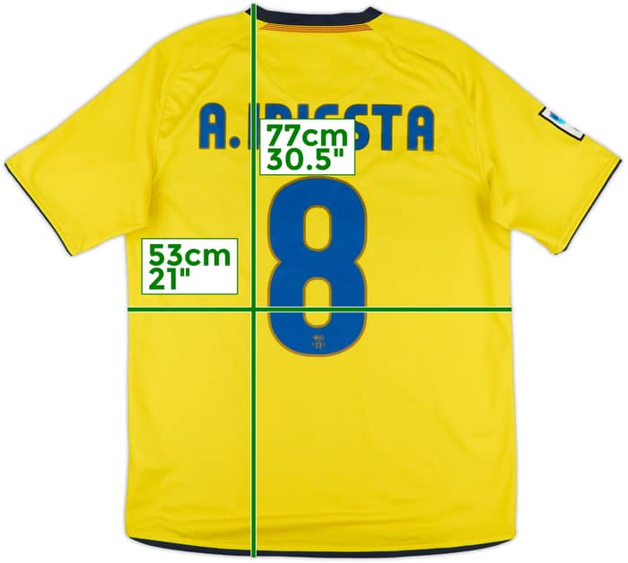 2008-10 Barcelona Away Shirt A.Iniesta #8 - 8/10 - (M)