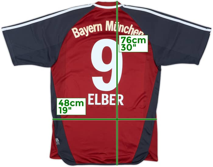 2001-02 Bayern Munich Home Shirt Elber #9 - 6/10 - (S)