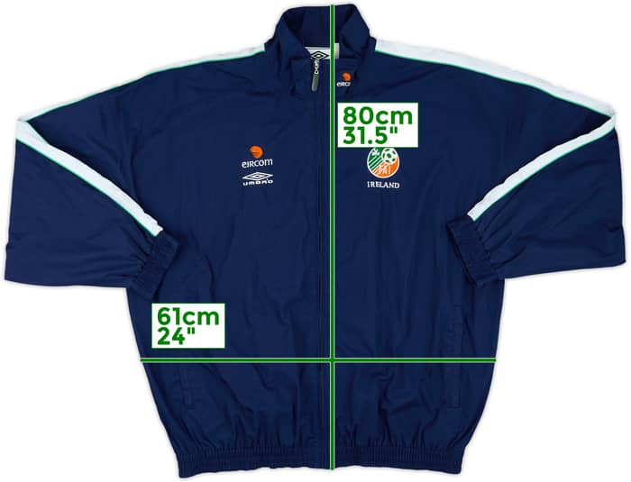 2002-03 Ireland Umbro Track Jacket - 8/10 - (L)