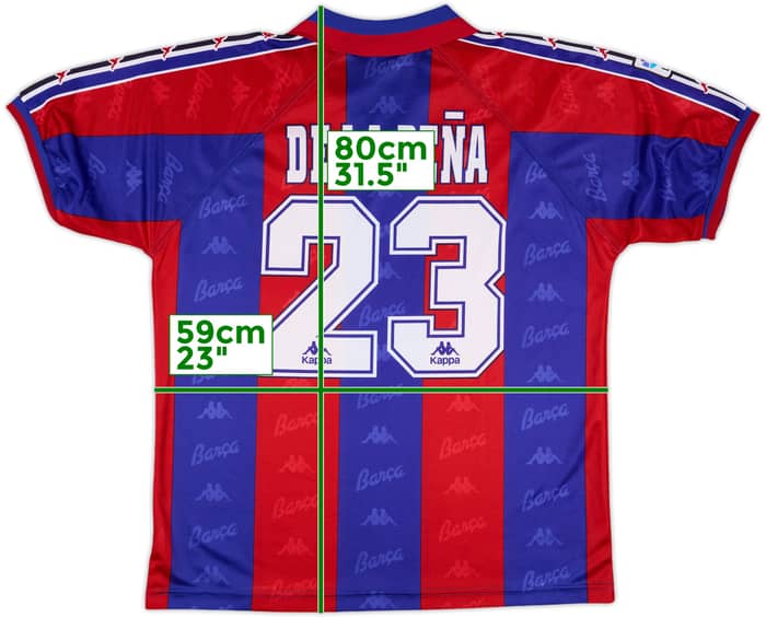 1995-97 Barcelona Home Shirt De la Pena #23 - 9/10 - (XL)
