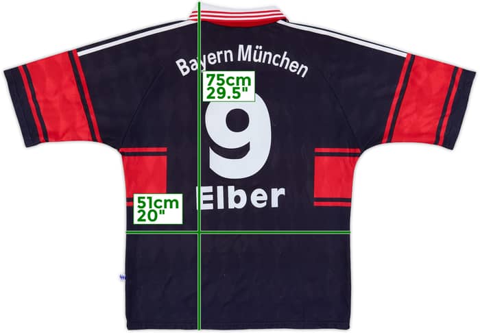 1997-99 Bayern Munich Home Shirt Elber #9 - 7/10 - (M)
