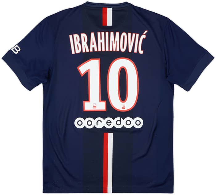 2014-15 Paris Saint-Germain Home Shirt Ibrahimovic #10 - 8/10 - (M)