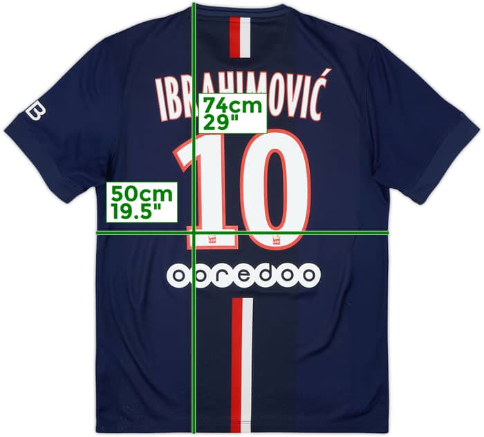 2014-15 Paris Saint-Germain Home Shirt Ibrahimovic #10 - 8/10 - (M)