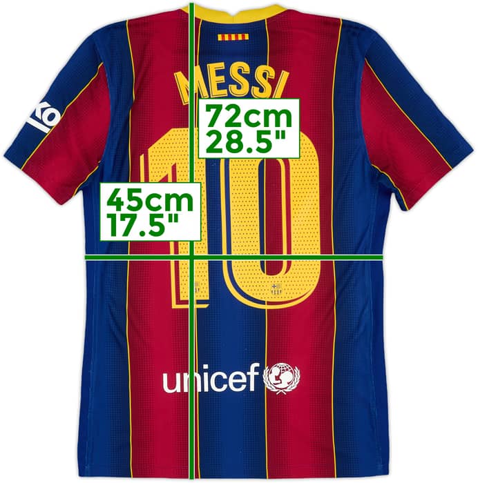 2020-21 Barcelona Authentic Home Shirt Messi #10 - 8/10 - (S)