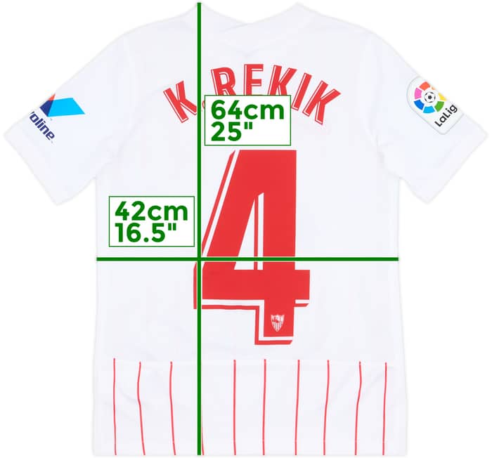 2021-22 Sevilla Home Shirt K.Rekik #4 - 10/10 - (L.Boys)