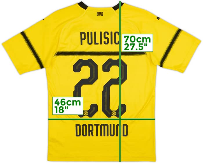 2018-19 Borussia Dortmund European Home Shirt Pulisic #22 - 9/10 - (S)