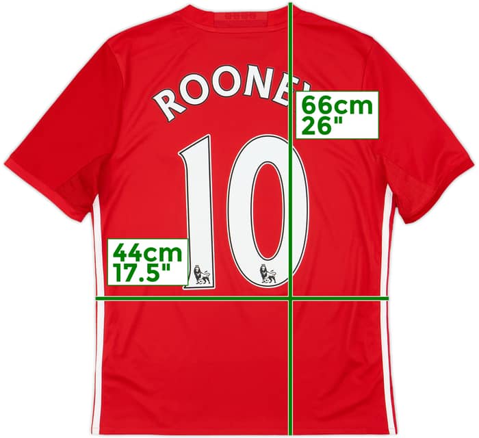 2016-17 Manchester United Home Shirt Rooney #10 - 9/10 - (L.Boys)