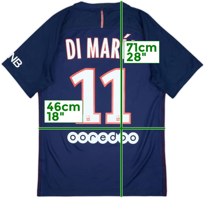 2016-17 Paris Saint-Germain Home Shirt Di Maria #11 - 7/10 - (S)