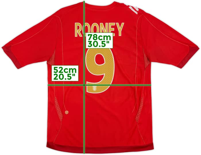 2006-08 England Away Shirt Rooney #9 - 6/10 - (L)