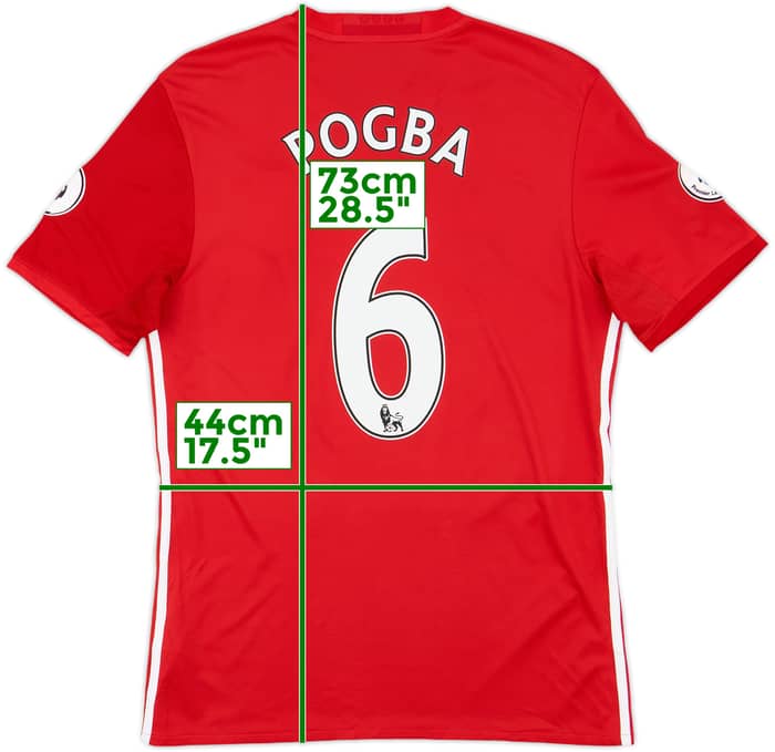 2016-17 Manchester United Home Shirt Pogba #6 - 9/10 - (XL)