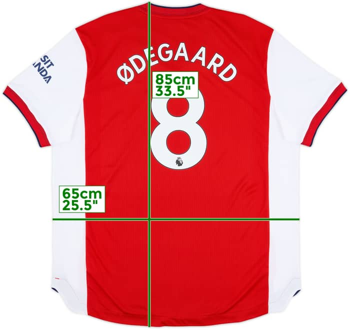2021-22 Arsenal Authentic Home Shirt Odegaard #8 - 8/10 - (XXL)